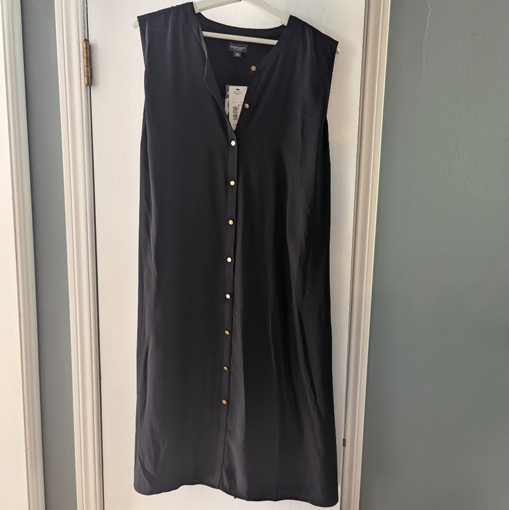 Black button up dress